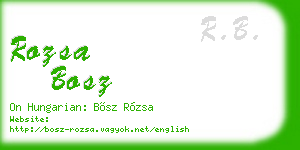 rozsa bosz business card